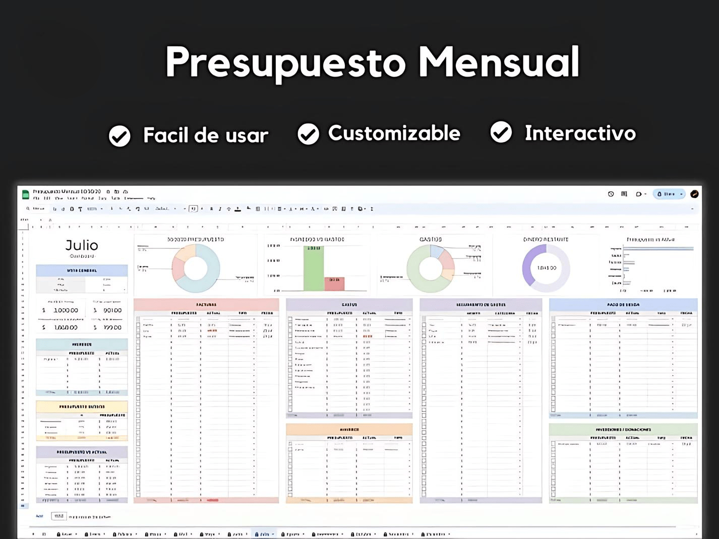Vista previa Presupuesto Mensual